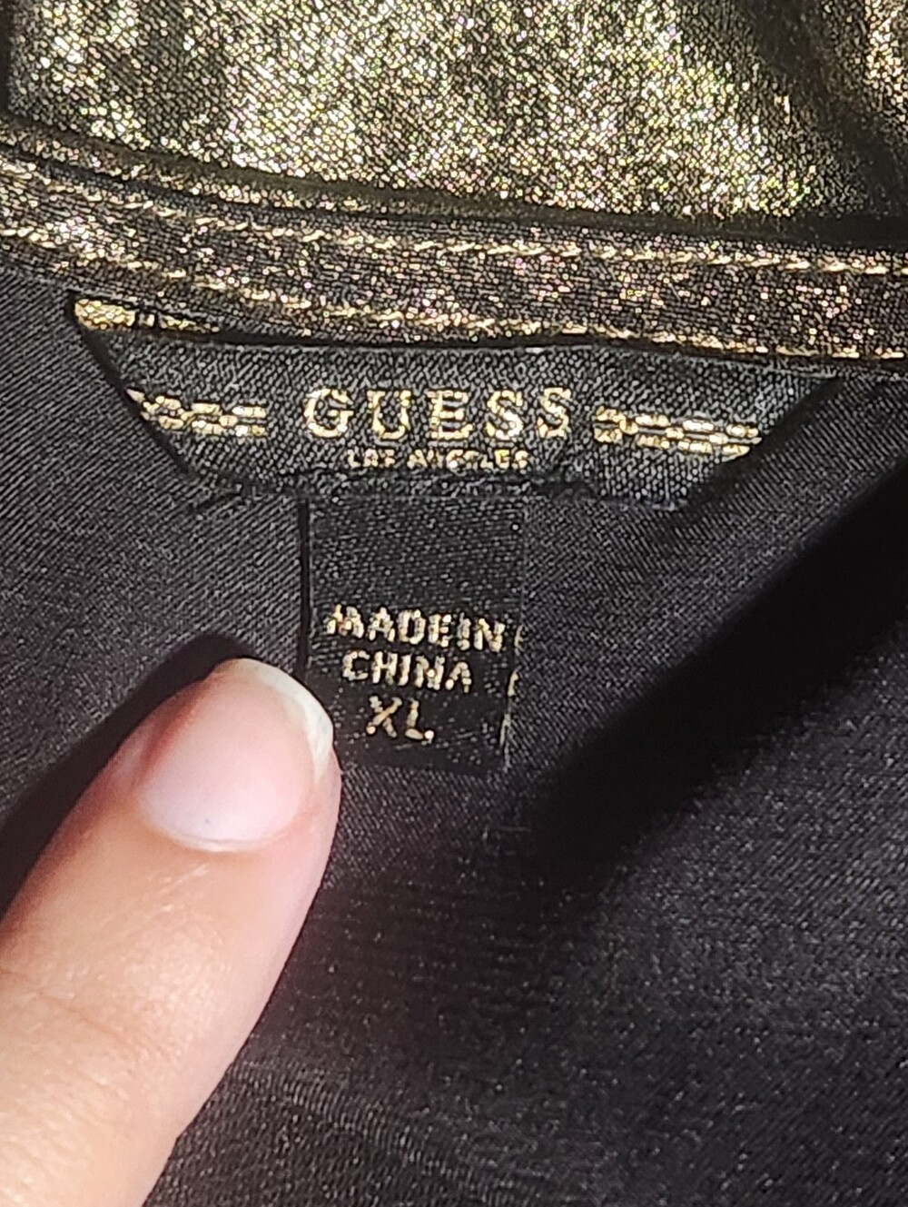 Guess Metallic Gold Crop Top - Picture 2 of 2